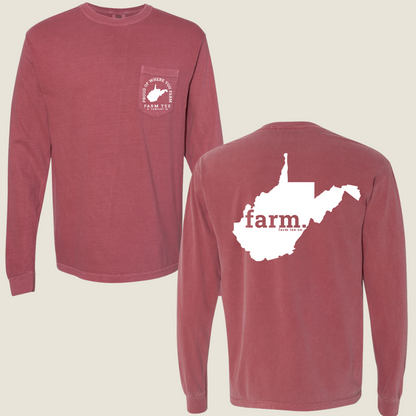 West Virginia FARM Pocket Long Sleeve Tee