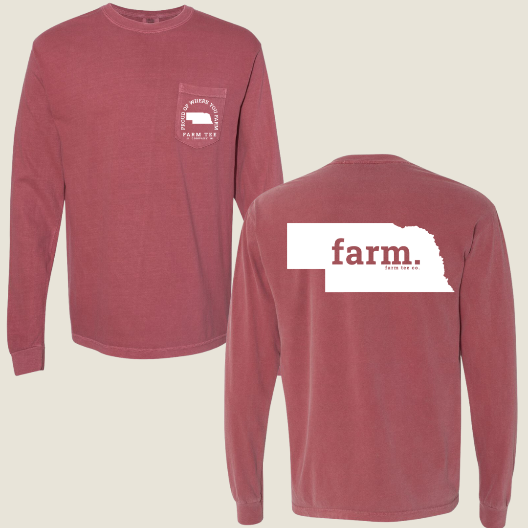 Nebraska FARM Pocket Long Sleeve Tee