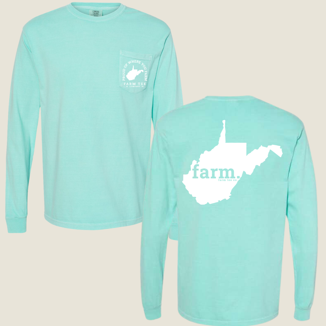 West Virginia FARM Pocket Long Sleeve Tee