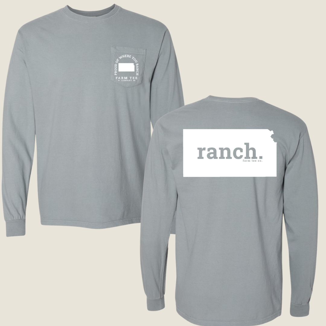 Kansas RANCH Pocket Long Sleeve Tee