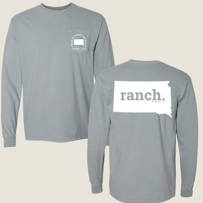 South Dakota RANCH Pocket Long Sleeve Tee