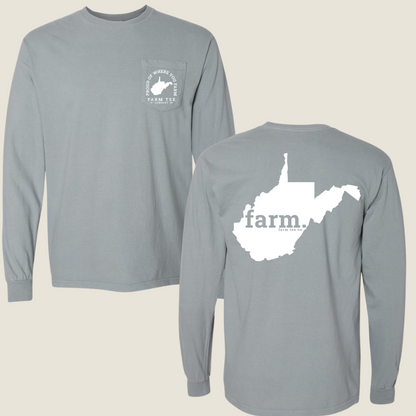 West Virginia FARM Pocket Long Sleeve Tee