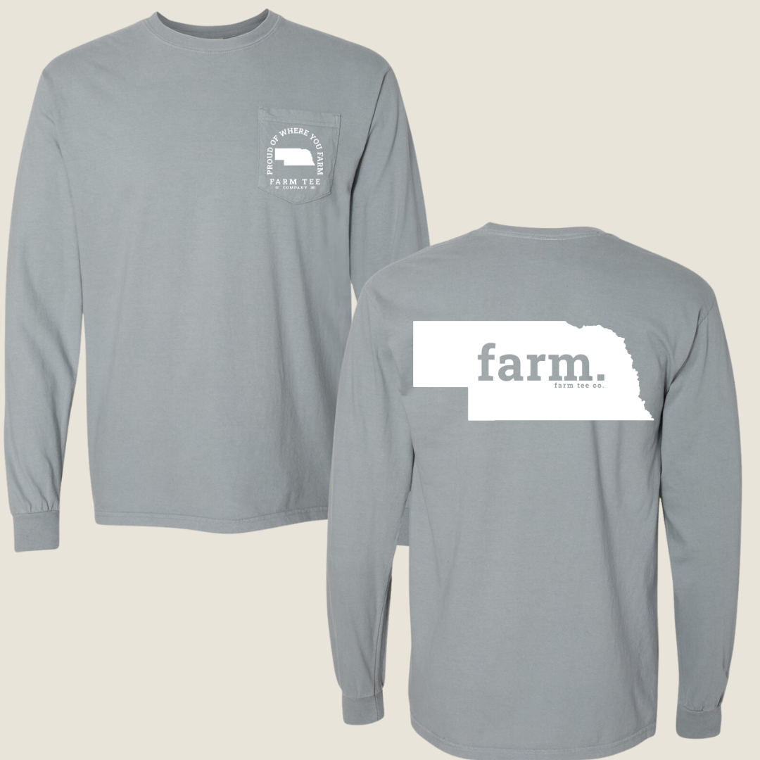 Nebraska FARM Pocket Long Sleeve Tee