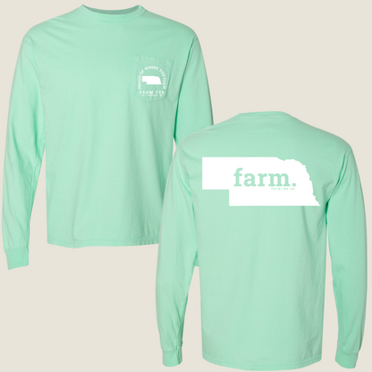 Nebraska FARM Pocket Long Sleeve Tee