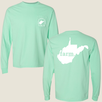 West Virginia FARM Pocket Long Sleeve Tee