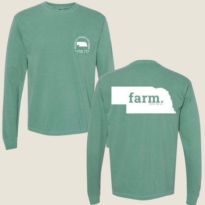 Nebraska FARM Pocket Long Sleeve Tee