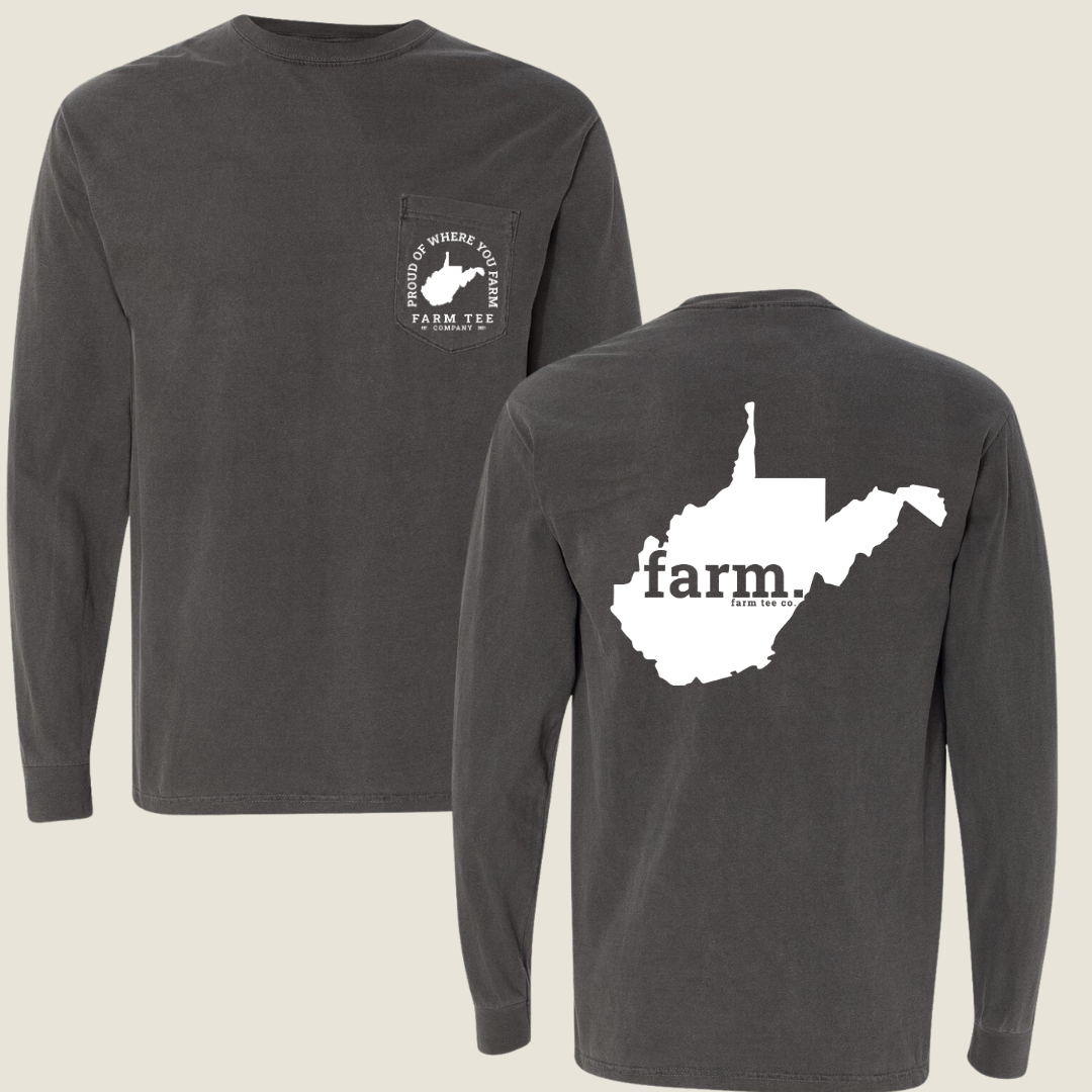 West Virginia FARM Pocket Long Sleeve Tee