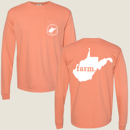 West Virginia FARM Pocket Long Sleeve Tee