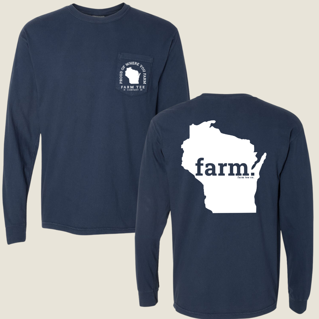 Wisconsin FARM Pocket Long Sleeve Tee
