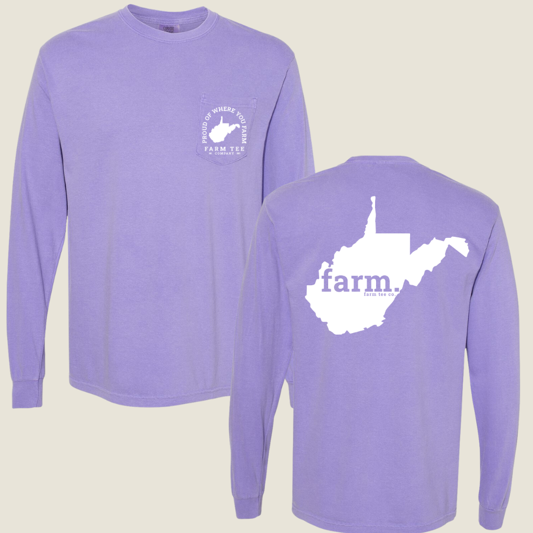 West Virginia FARM Pocket Long Sleeve Tee