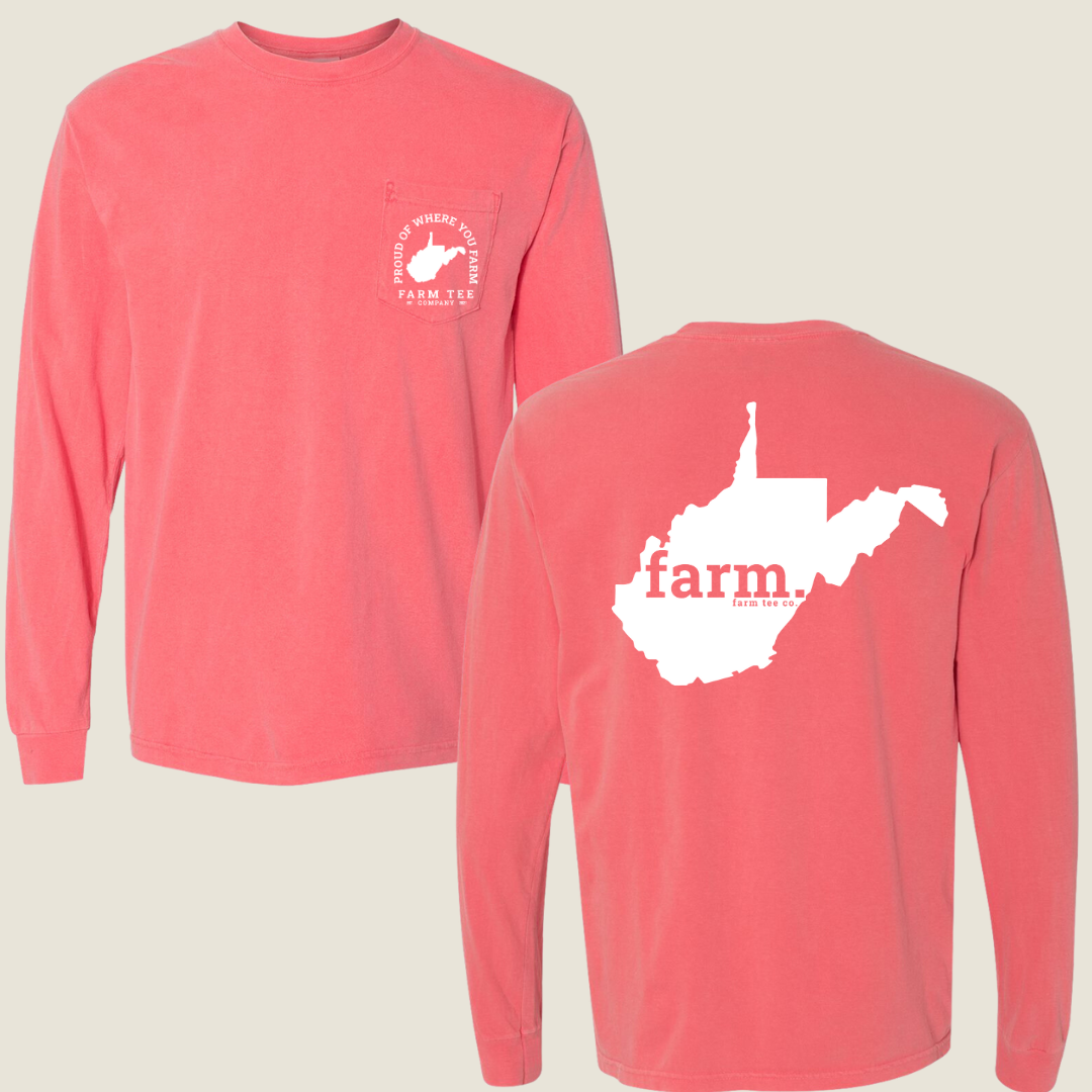 West Virginia FARM Pocket Long Sleeve Tee