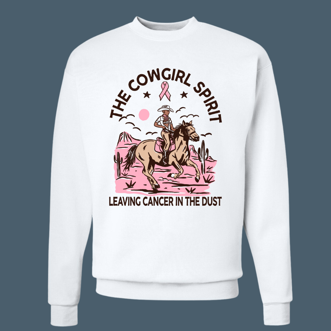 The Cowgirl Spirit Breast Cancer Crewneck Sweatshirt