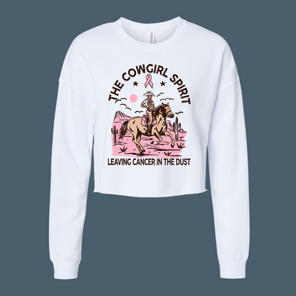 The Cowgirl Spirit Breast Cancer Cropped Tops